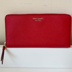 Kate Spade Zipper Wallet in Red